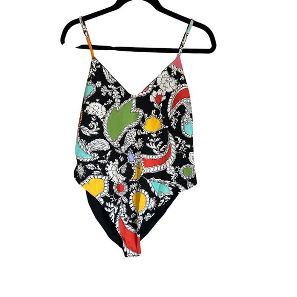 NWT Mara Hoffman Chrishell Swimsuit, Black Multi - L - Picture 2 of 4